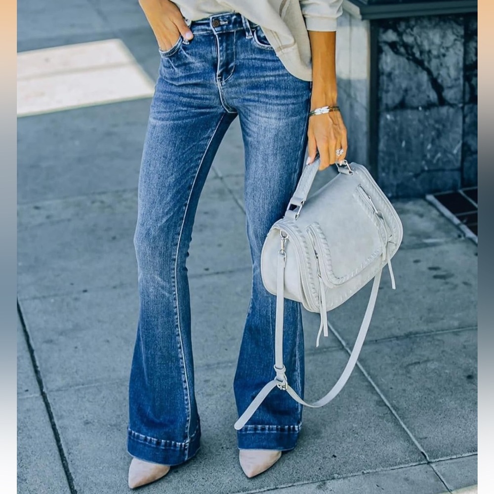 Women's Flare Bell Bottom Jeans - Picture 5 of 8